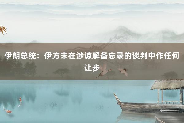 伊朗总统:伊方未在涉谅解备忘录的谈判中作任何让步