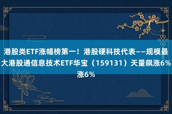 港股类ETF涨幅榜第一！港股硬科技代表——规模最大港股通信息技术ETF华宝（159131）天量飙涨6%