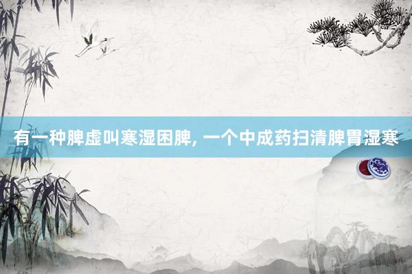 有一种脾虚叫寒湿困脾, 一个中成药扫清脾胃湿寒