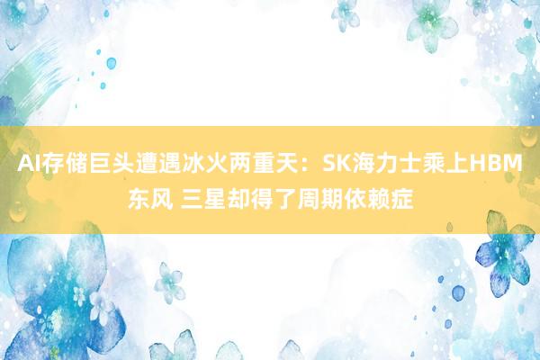 AI存储巨头遭遇冰火两重天：SK海力士乘上HBM东风 三星却得了周期依赖症