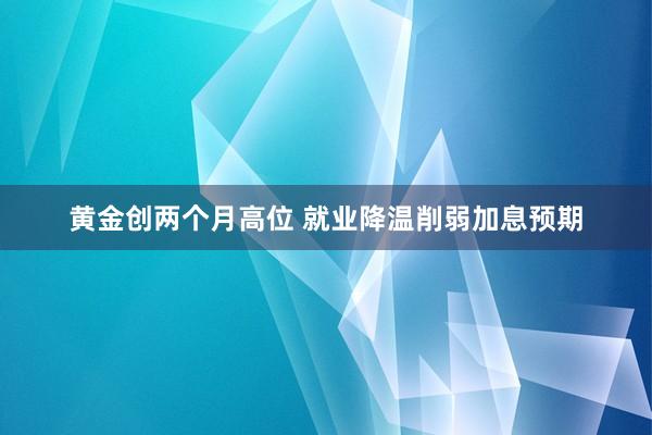 黄金创两个月高位 就业降温削弱加息预期