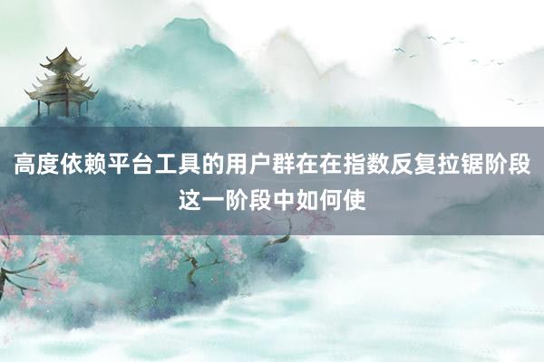 高度依赖平台工具的用户群在在指数反复拉锯阶段这一阶段中如何使