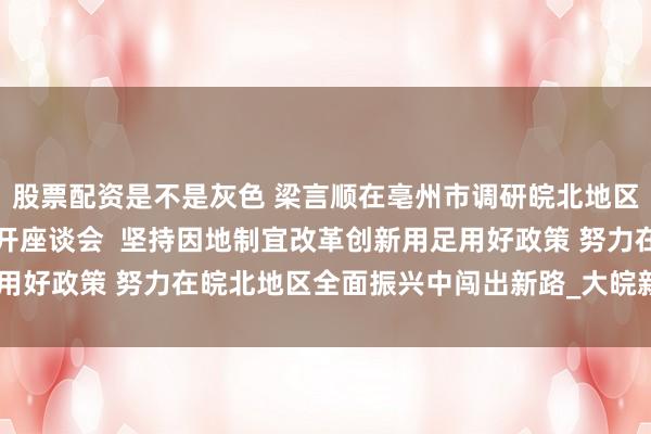 股票配资是不是灰色 梁言顺在亳州市调研皖北地区全面振兴工作并主持召开座谈会  坚持因地制宜改革创新用足用好政策 努力在皖北地区全面振兴中闯出新路_大皖新闻 | 安徽网