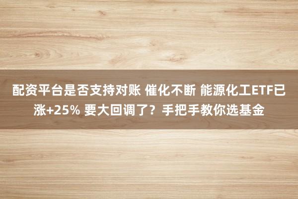 配资平台是否支持对账 催化不断 能源化工ETF已涨+25% 要大回调了？手把手教你选基金