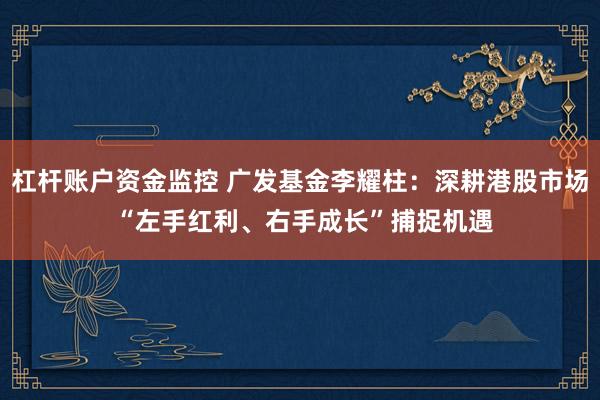 杠杆账户资金监控 广发基金李耀柱：深耕港股市场 “左手红利、右手成长”捕捉机遇