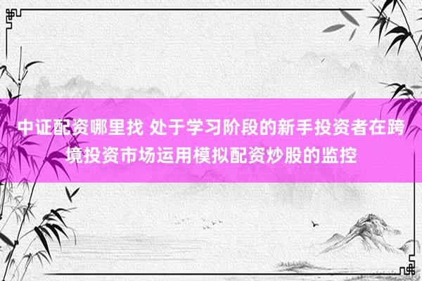 中证配资哪里找 处于学习阶段的新手投资者在跨境投资市场运用模拟配资炒股的监控