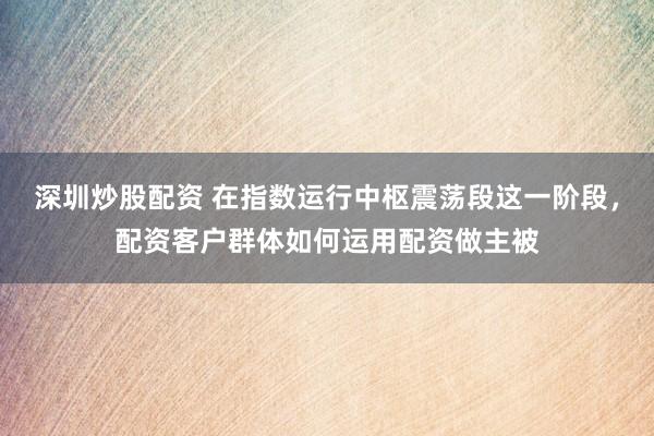 深圳炒股配资 在指数运行中枢震荡段这一阶段，配资客户群体如何运用配资做主被